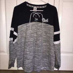 Pink VS Lace up Pull Over